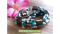 stretching bracelets beads wood jewelry 